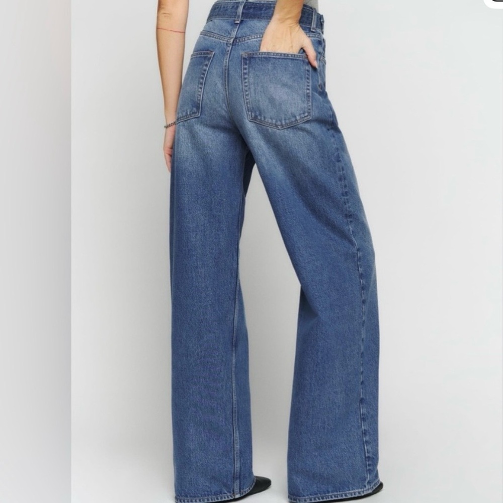 Reformation Dree Belted Baggy Wide Leg Jeans Sz 27 - Picture 2 of 15